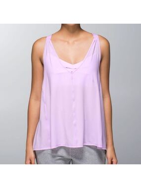 Lululemon Breath And Flow Tank Top With Bra Lavender Size 6